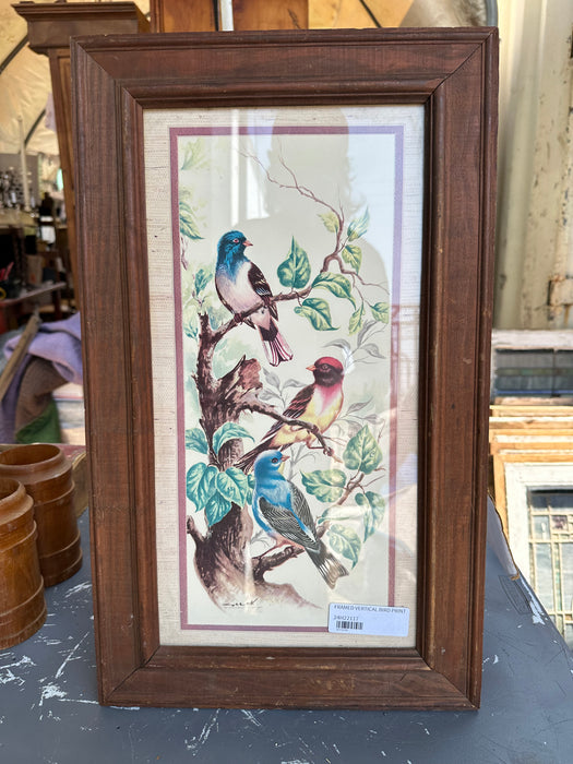 FRAMED VERTICAL BIRD PRINT