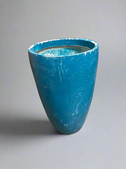 TALL BLUE ROUND COMPOSITE PLANTER