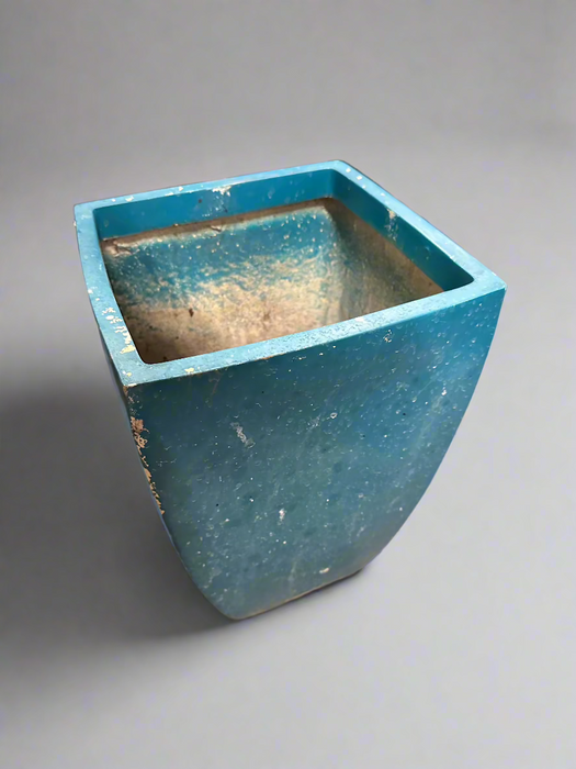 TALL BLUE SQUARE COMPOSITE PLANTER