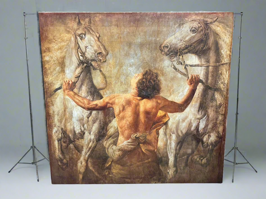 GICLEE OF MAN WITH 2 HORSES