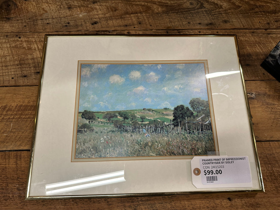 FRAMED PRINT OF IMPRESSIONIST COUNTRYSIDE BY SISLEY