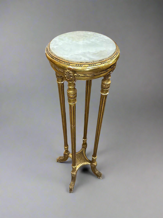 GILT LOUIS XV STAND WITH MARBLE TOP