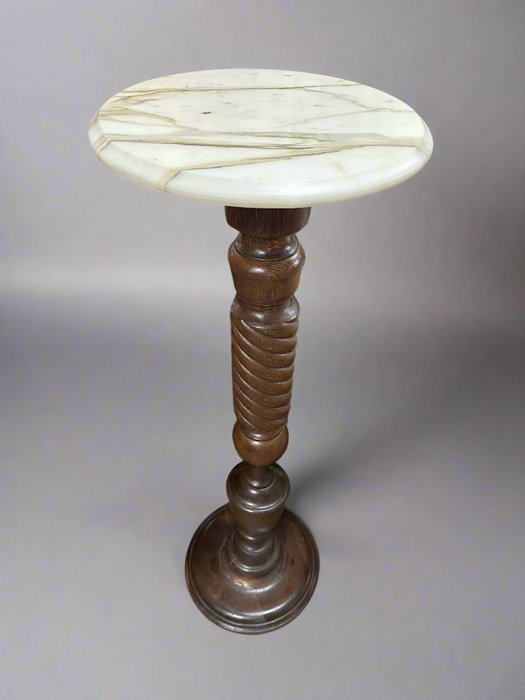 TWIST FORM PEDESTAL WITH MARBLE TOP