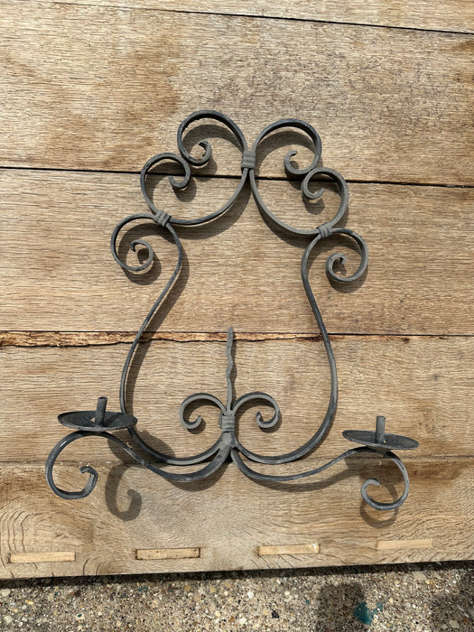 WROUGHT IRON TWO LIGHT WALL SCONCE FRAMES