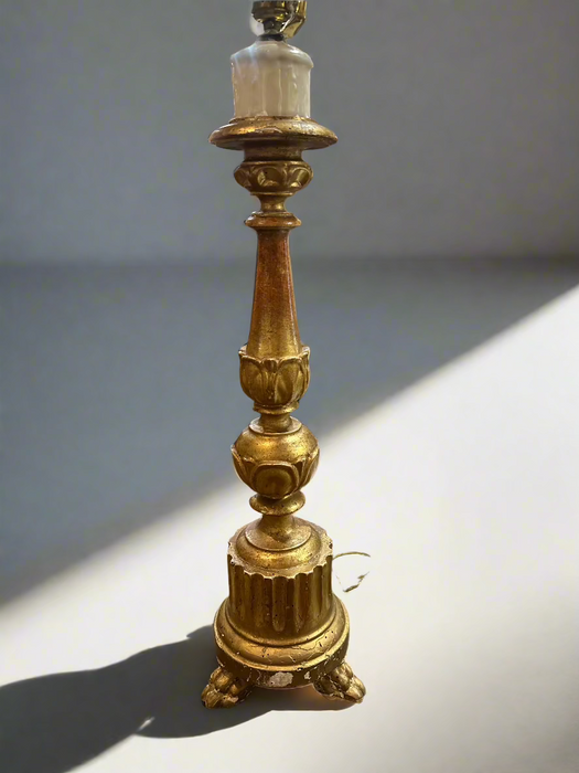 FRENCH GILTWOOD ALTAR STICK LAMP