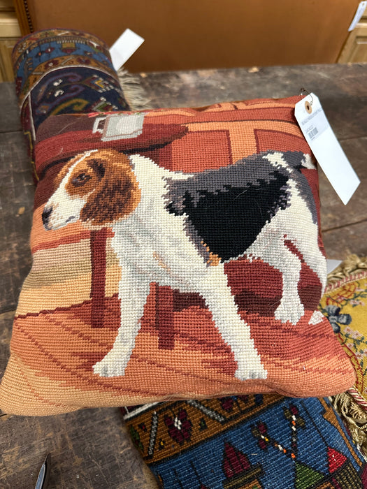 BEAGLE NEEDLEPOINT PILLOW