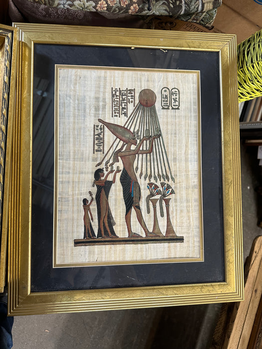 FRAMED LARGE EGYPTIAN PRINT ON PAPYRUS