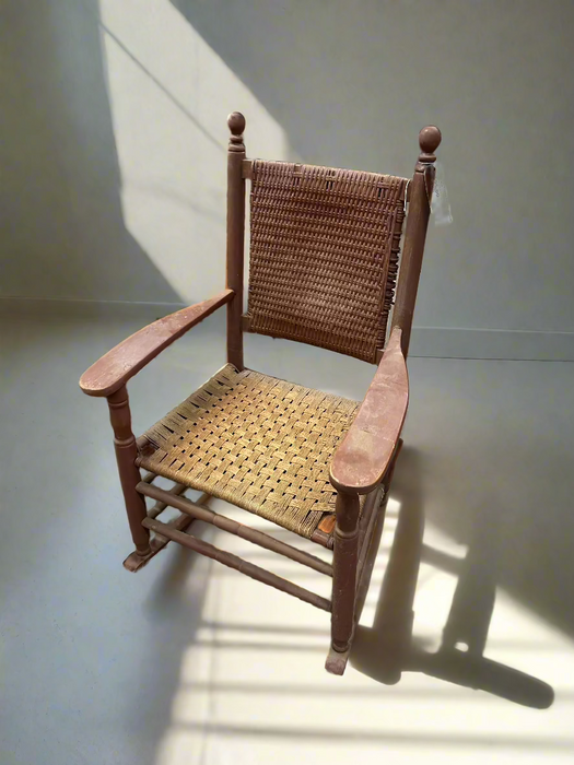 19TH CENTURY RUSTIC WOVEN ROCKER