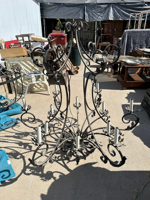 LARGE WROUGHT IRON CHANDELIER