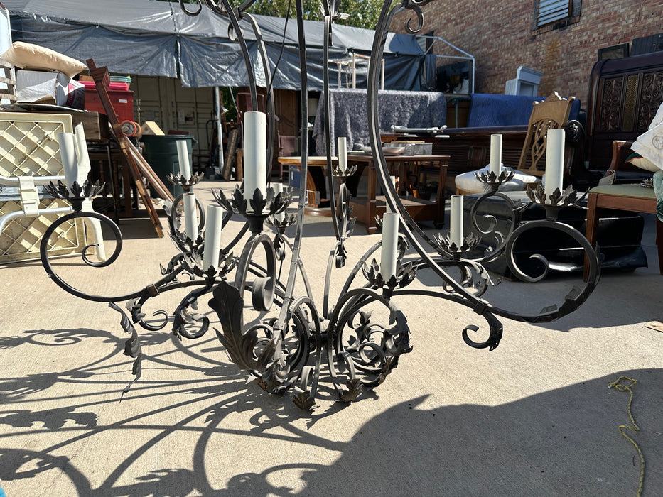 LARGE WROUGHT IRON CHANDELIER