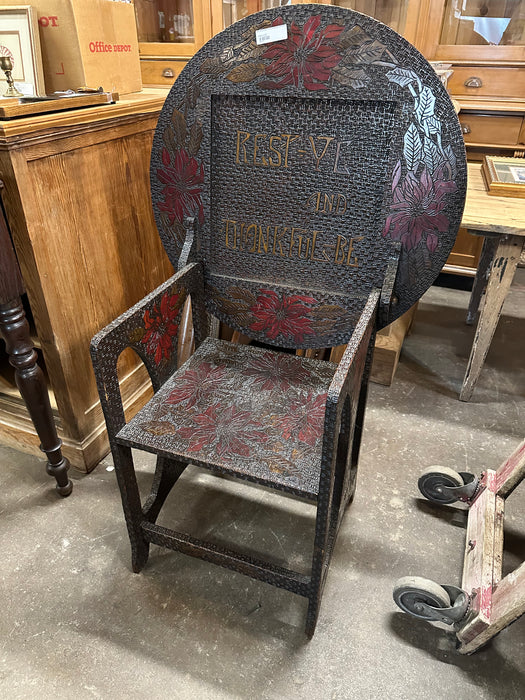 PYROGRAPHIC TABLE CHAIR