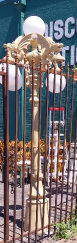 9' TALL ALUMINUM GARGOYLE GRIFFIN STREET LAMP POST  1 OF 2