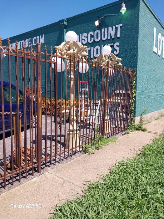 PAIR OF 9' TALL OUTDOOR CAST ALUMINUM POLE LAMPS