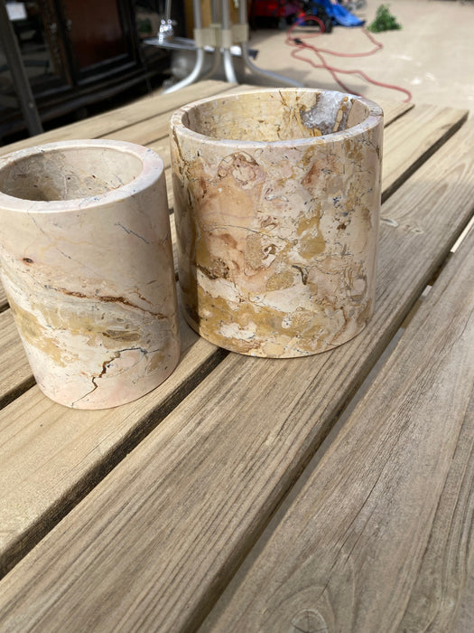 SET OF MARBLE CONTAINERS