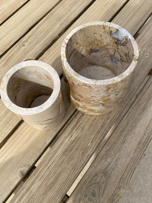 SET OF MARBLE CONTAINERS