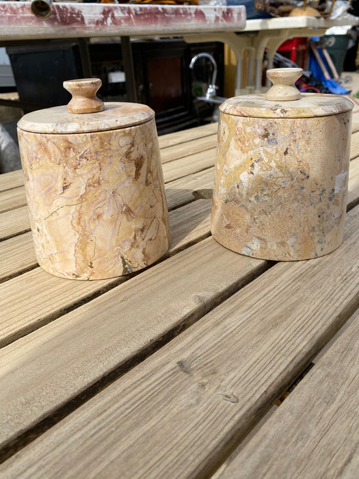 MARBLE CANNISTER WITH LID