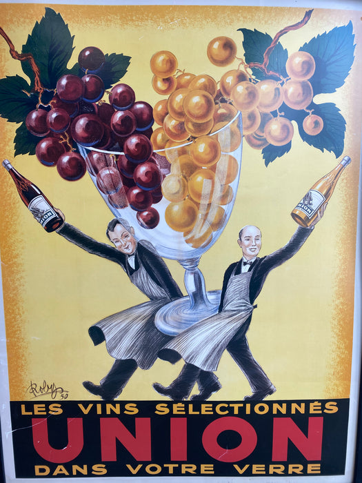 LARGE UNION WINE POSTER-NO GLASS