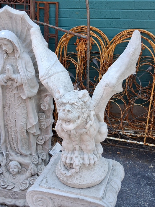 PAIR OF LARGE CONCRETE GARGOYLES