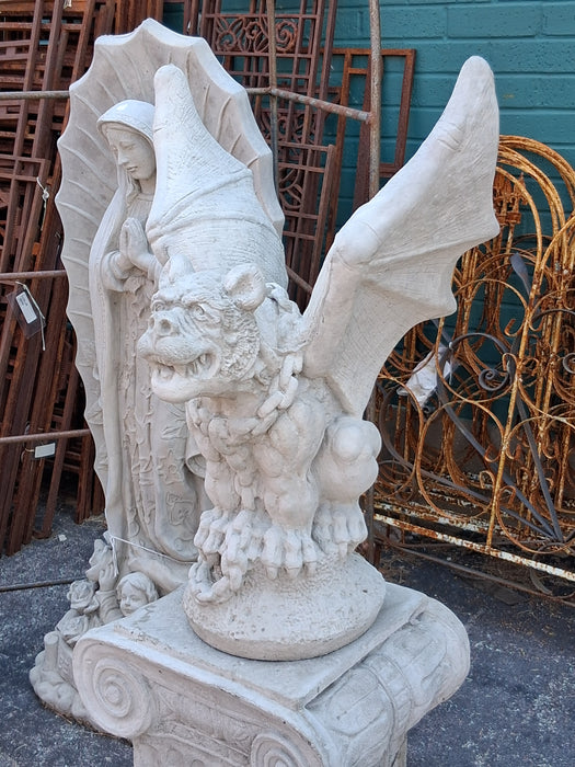 PAIR OF LARGE CONCRETE GARGOYLES