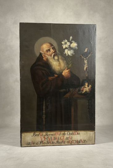 LARGE UNFRAMED SAINT OIL PAINTING