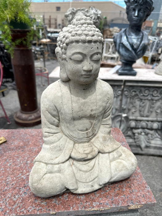 SMALL CONCRETE MEDITATING BUDDHA STATUE