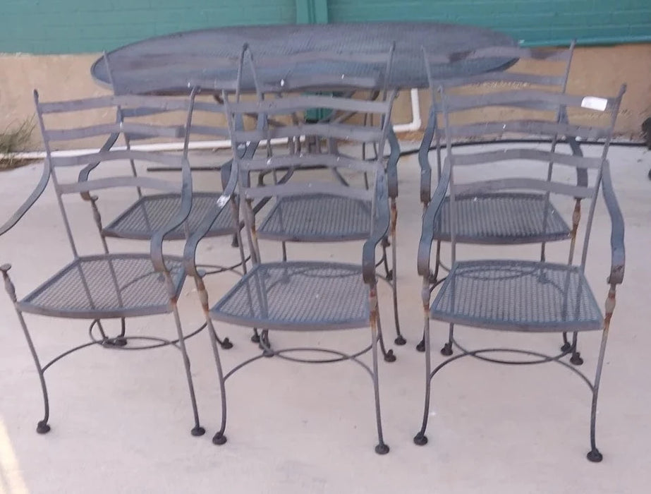 SET OF 6 PATIO ARM CHAIRS