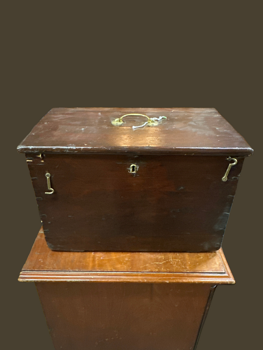 WOOD BOX WITH BRASS HARDWARE