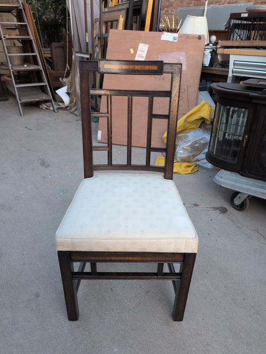 SET OF 6 DARK OAK DINING CHAIRS