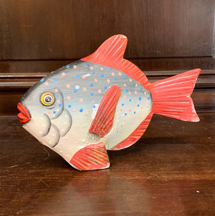 PUFFY CARVED WOOD FISH