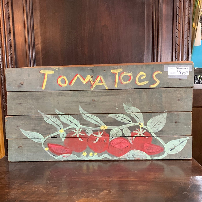 WOODEN TOMATO SIGN