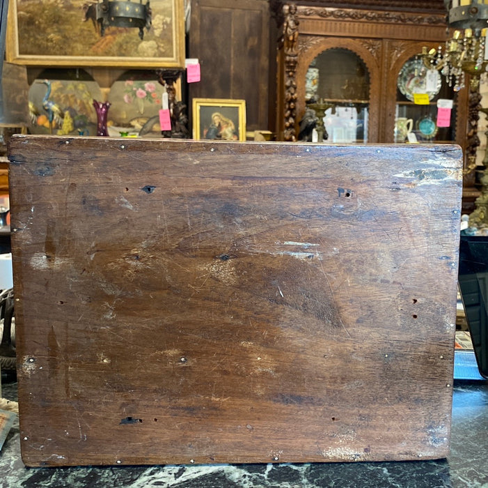 WOOD CADDY WITH BRASS HANDLE