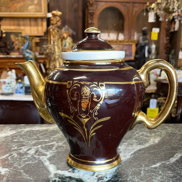 BROWN AND GOLD TEAPOT