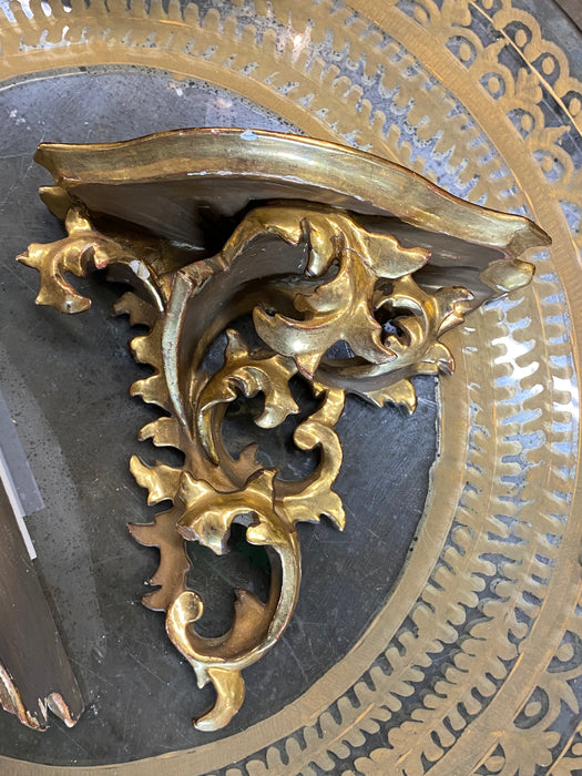 PAIR OF  GILT FRILLY SHELVES