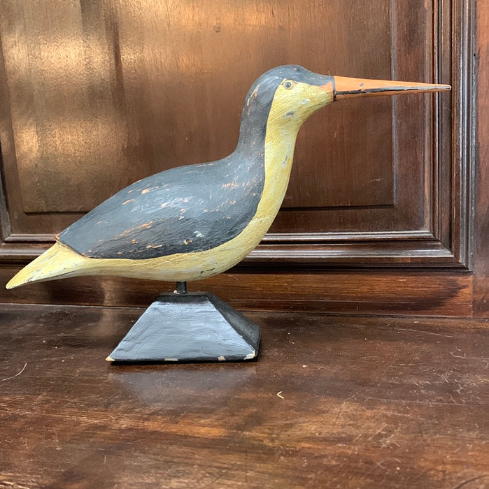 WOOD CARVED WATER BIRD STATUE