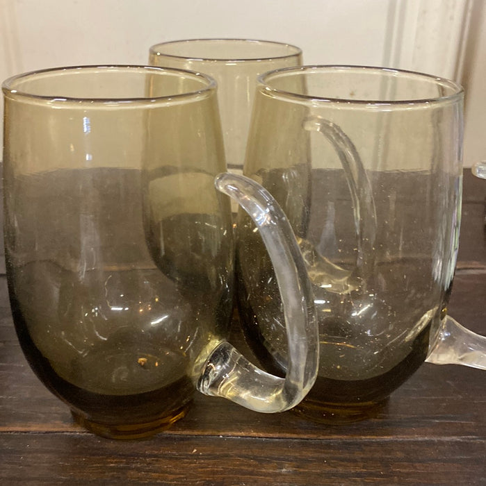 SET OF 3 SMOKE GLASS MUGS