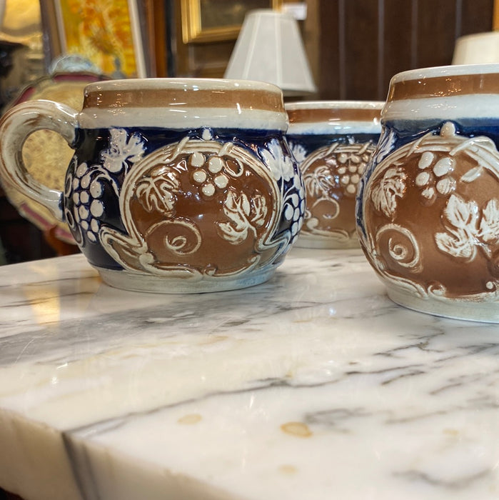 PAIR OF  GERMAN GRAPE MUGS
