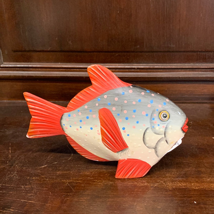 PUFFY CARVED WOOD FISH