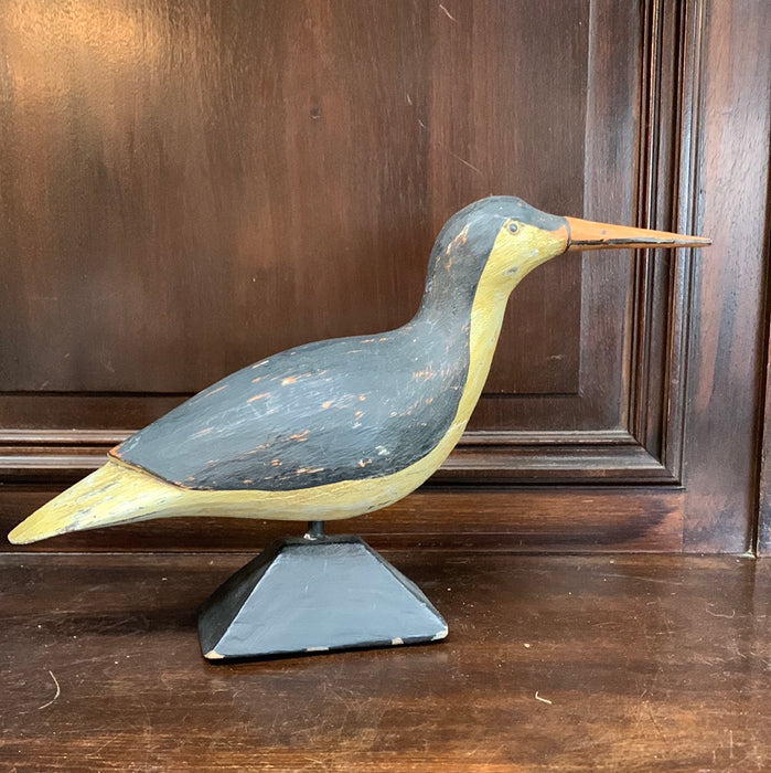 WOOD CARVED WATER BIRD STATUE