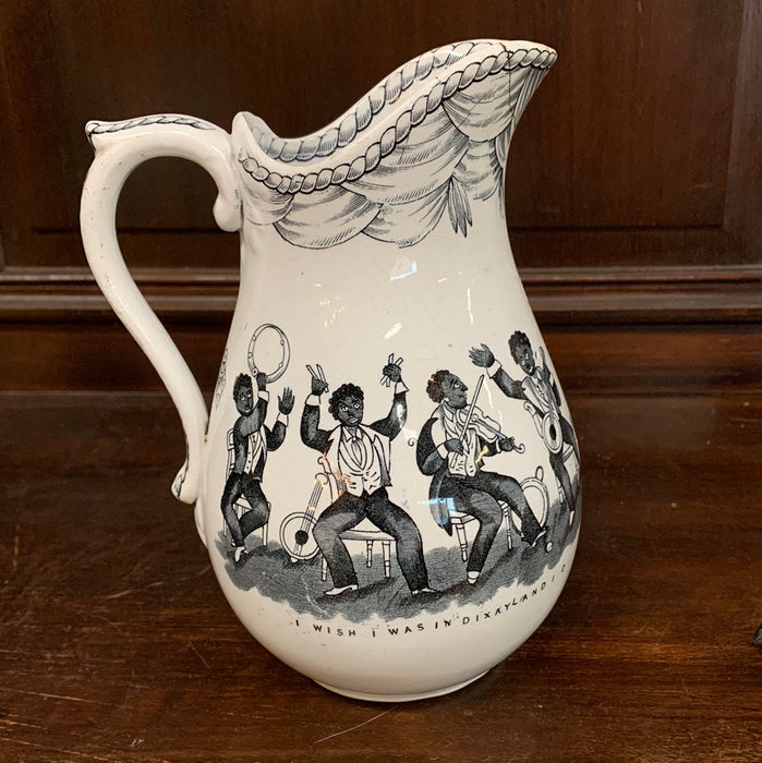 SCARCE BLACK MEMORABILIA STAFFORDSHIRE PITCHER AS IS