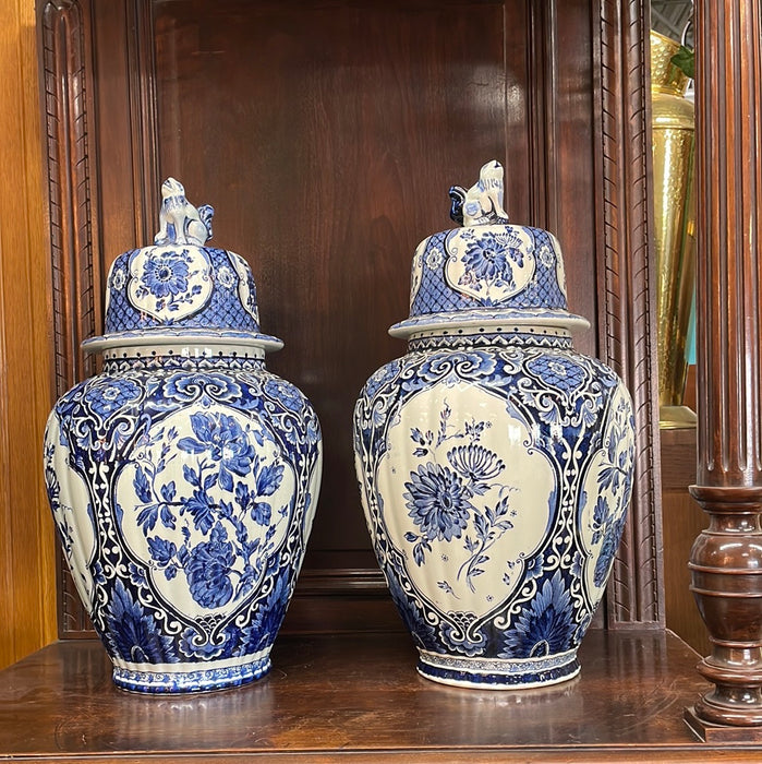 PAIR OF LARGE DELFT GINGER JARS