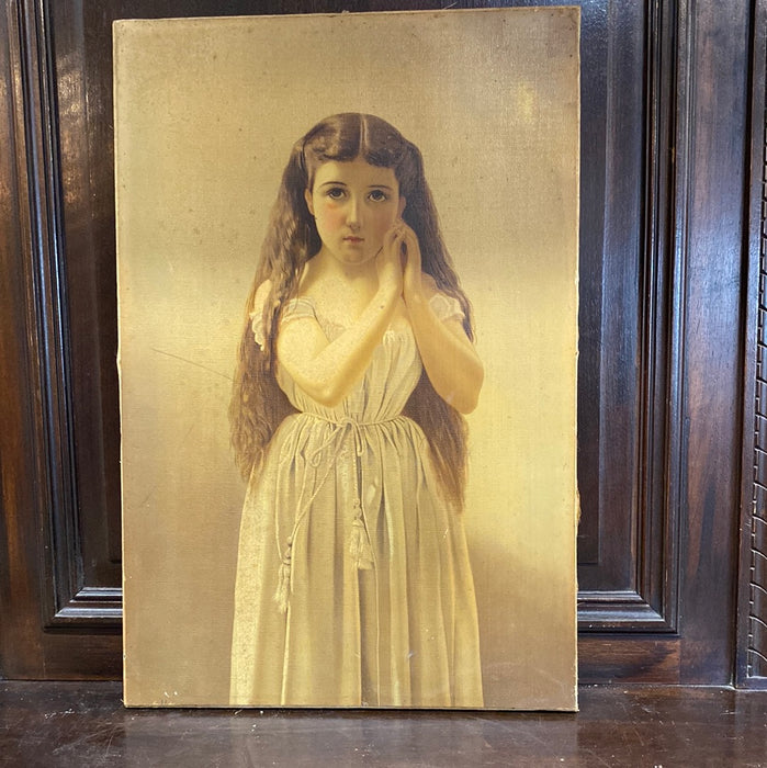 UNFRAMED OIL PAINTING OF YOUNG GIRL