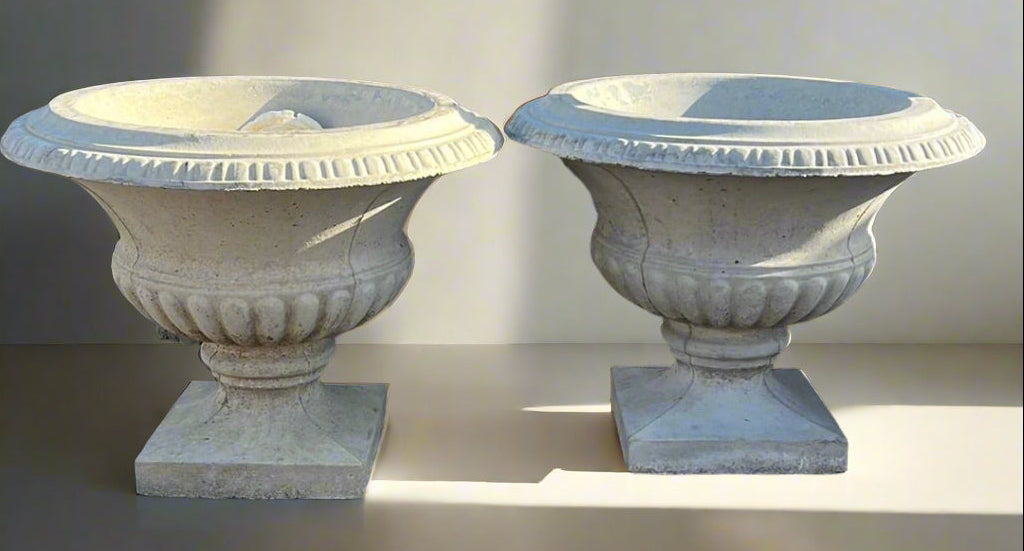 PAIR OF CONCRETE PLANTERS