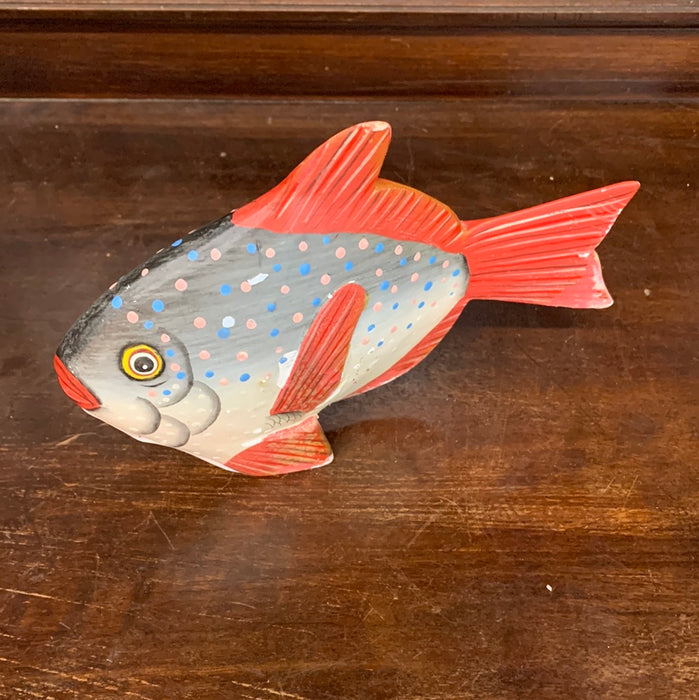 PUFFY CARVED WOOD FISH