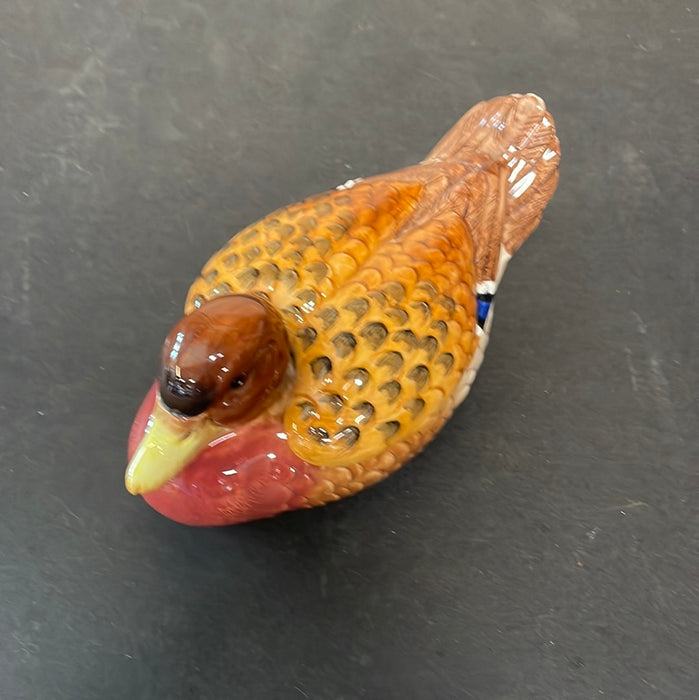 FITZ AND FLOYD CERAMIC DUCK VESSEL WITH WINGED LID