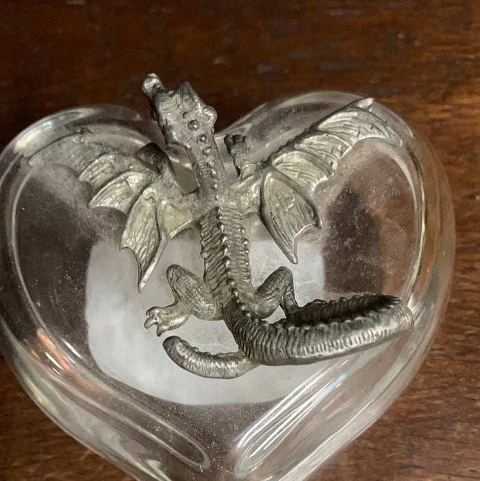 METAL AND GLASS BOX WITH DRAGON