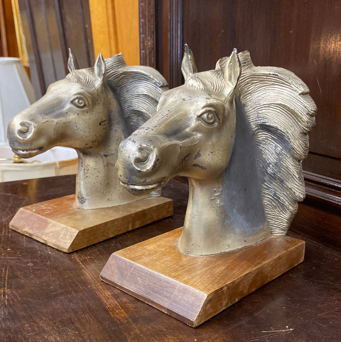 PAIR OF VINTAGE 60'S HORSE HEAD BOOKENDS