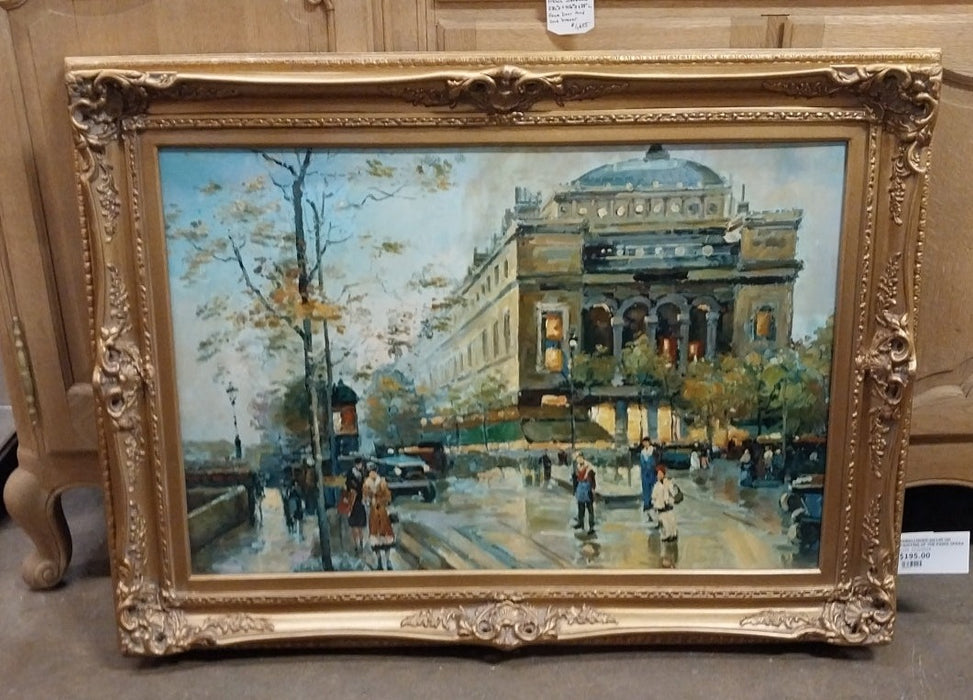 EMBELLISHED GICLEE OIL PAINTING OF THE PARIS OPERA