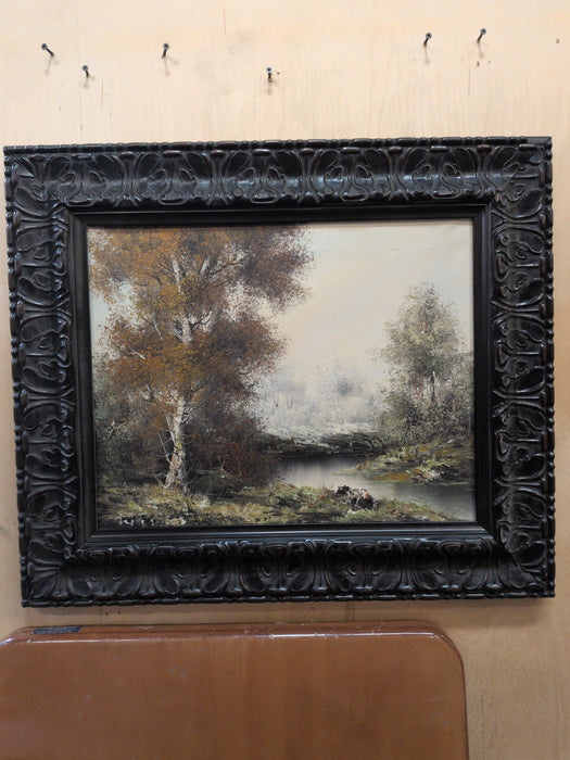NICELY FRAMED AUTUMN OIL PAINTING - STEPHEN TEDESCHI