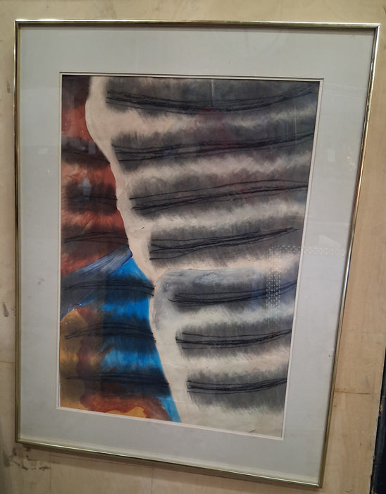FRAMED WAVY ABSTRACT PRINT