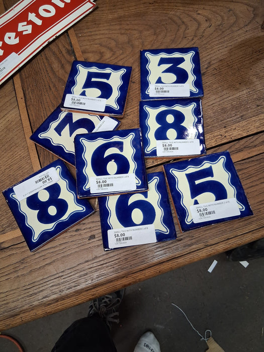 SMALL TILE WITH NUMBER 1 of 8